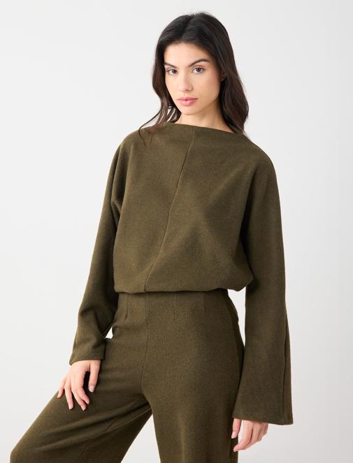  Yumuşak Dokulu Bol Paça Örme Pantolon