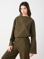  Yumuşak Dokulu Bol Paça Örme Pantolon