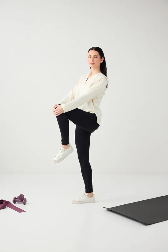 Bayan Siyah Dar Paça Yüksek Bel Dar Kesim Basic Örme Tayt