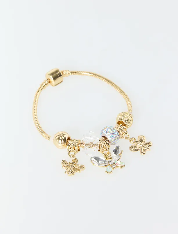 Bayan  Çelik Charmlı Bileklik