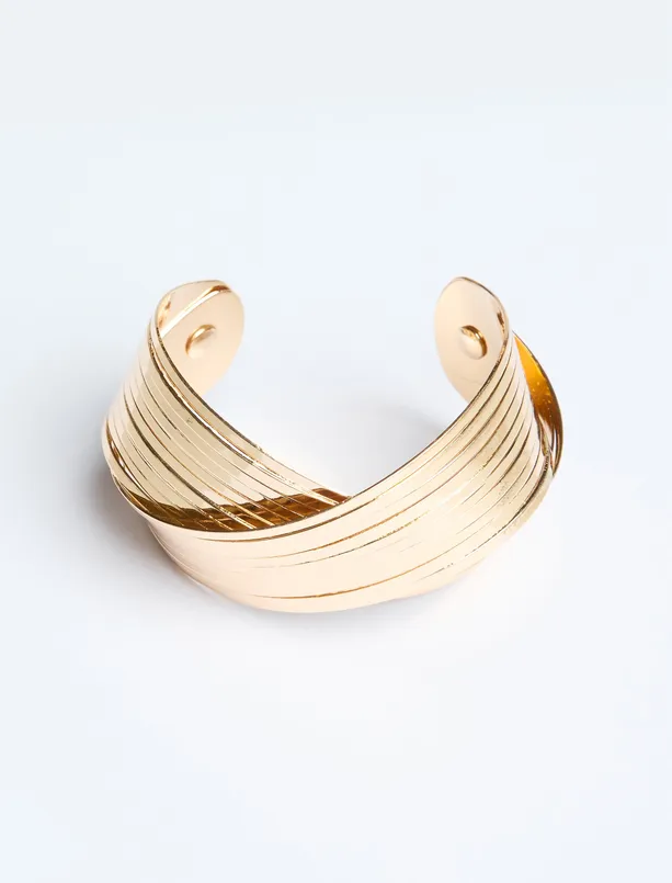 Bayan Sarı Parlak İkili Kelepçe Bileklik