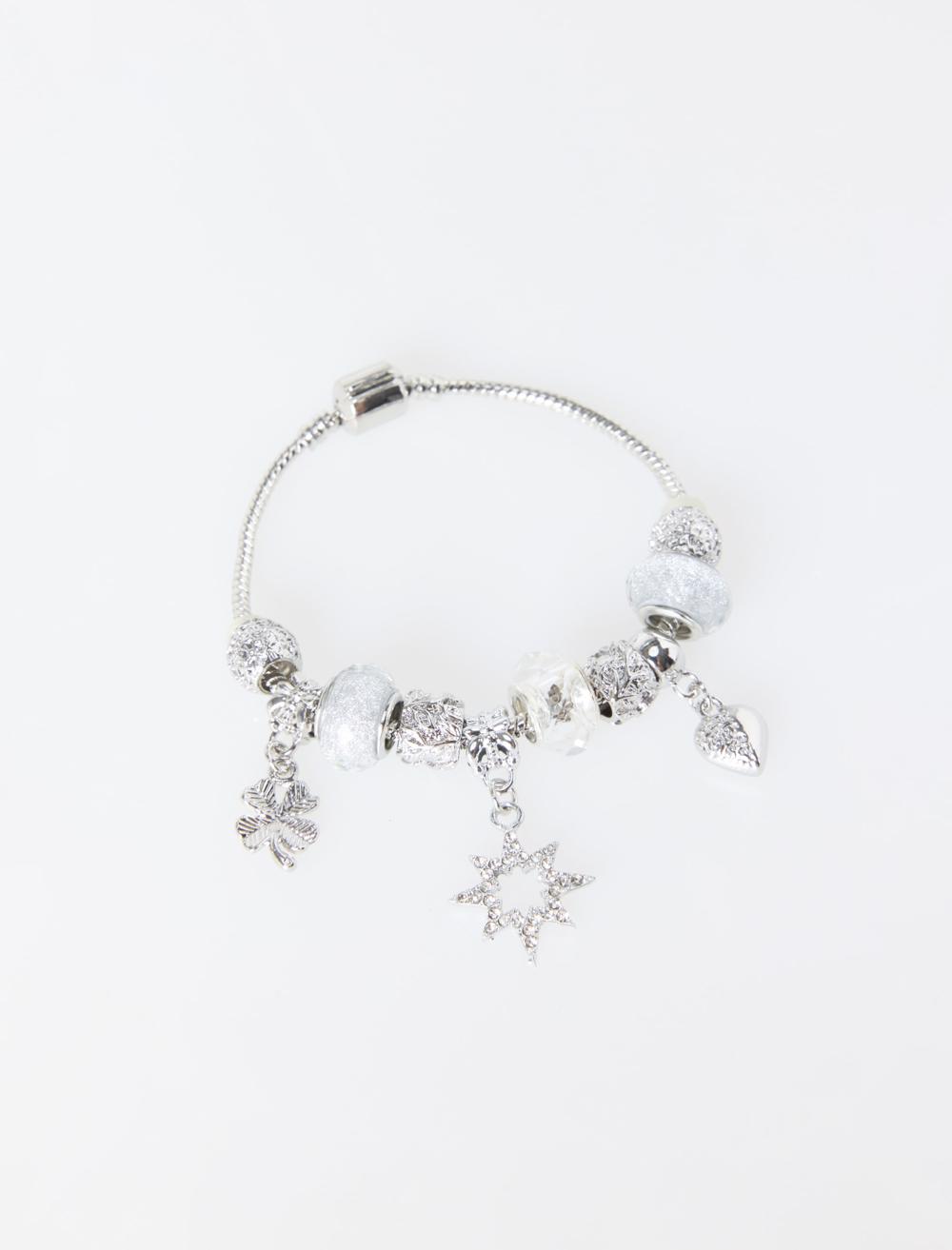 Çok Figürlü Çelik Charm Bileklik