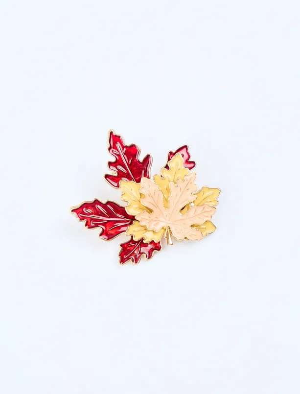 Bayan Karışık Üçlü Yaprak Figürlü Broş