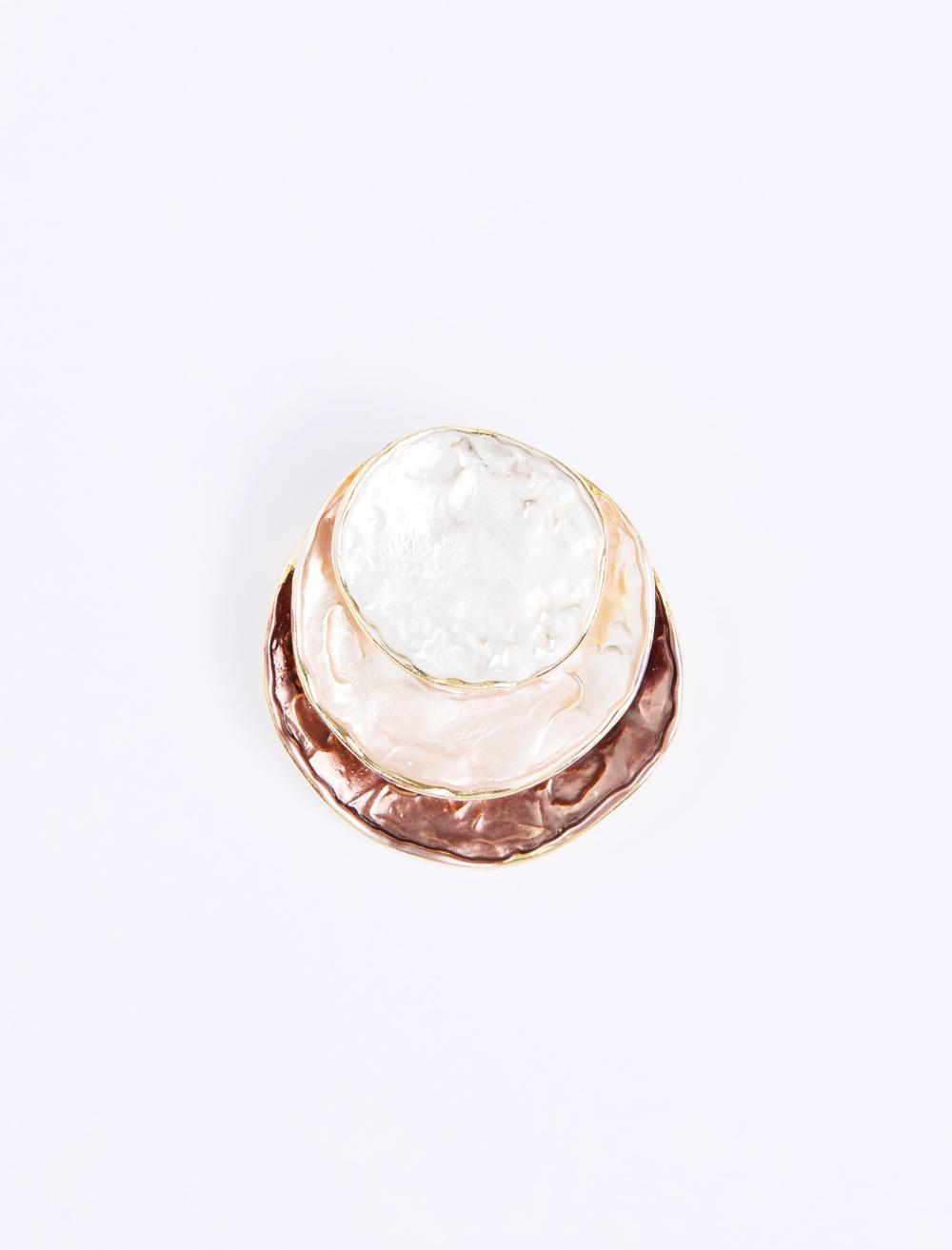 Mine Detaylı Oval Broş