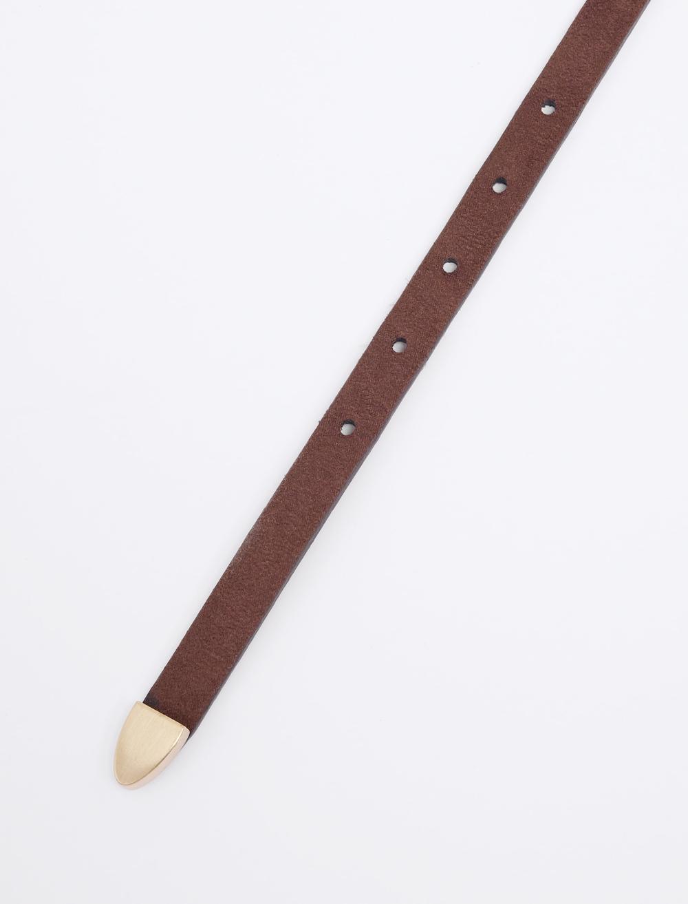 Süet Görünümlü Parlak Tokalı Kemer