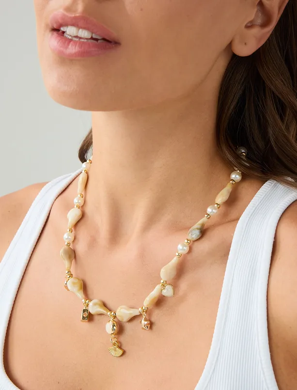 Women  Adjustable Necklace with Multiple Charm Details