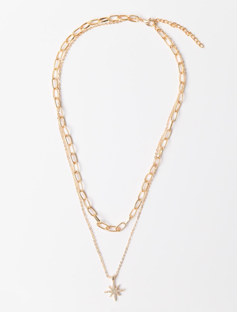 Yıldız Figürlü İkili Zincir Kolye