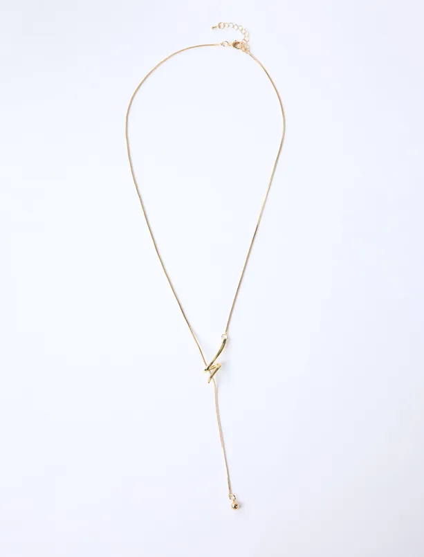 Bayan  Burgu Figürlü Uzun Ayarlanabilir Kolye