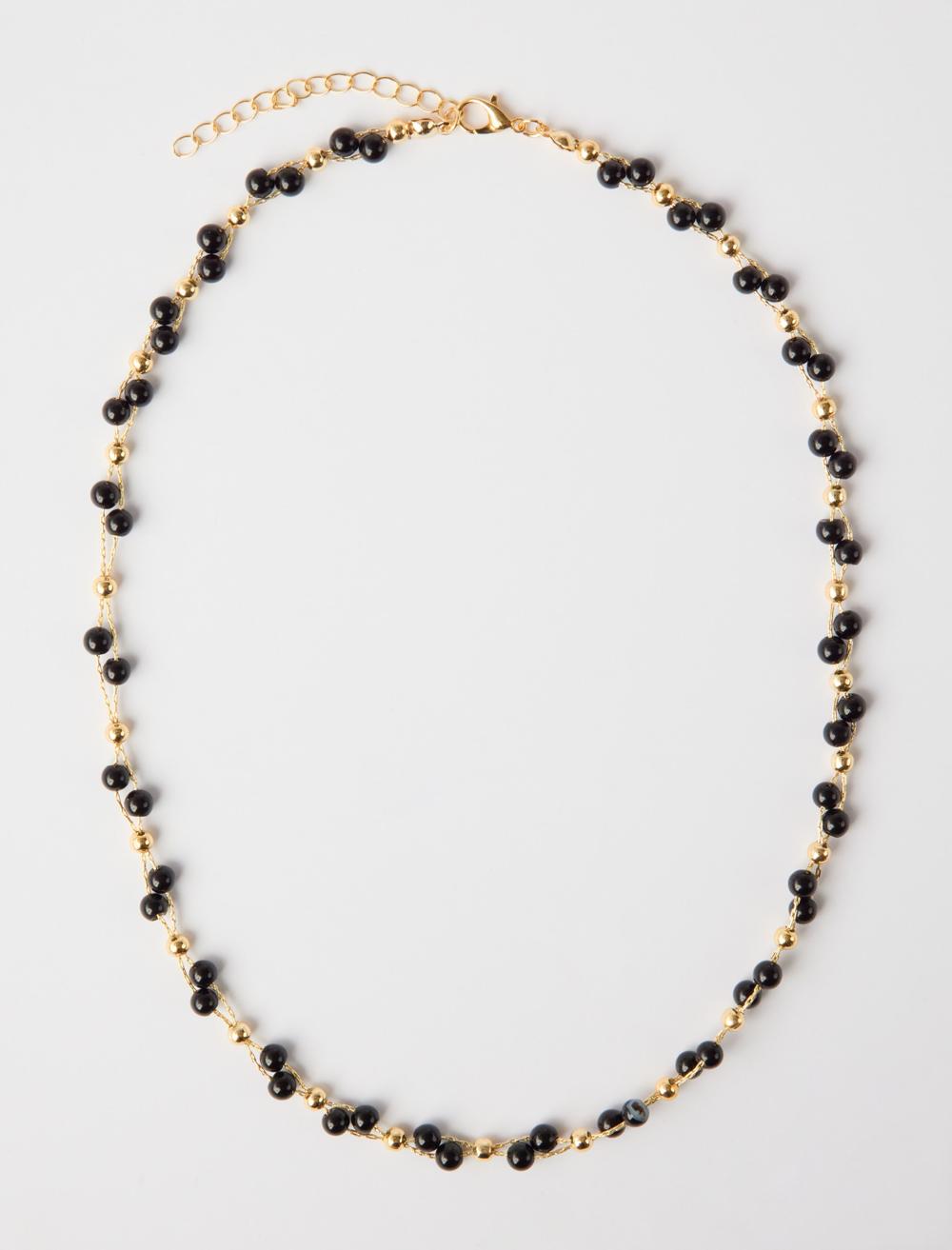 İnci Detaylı Altın Kaplama Ayarlanabilir Kolye