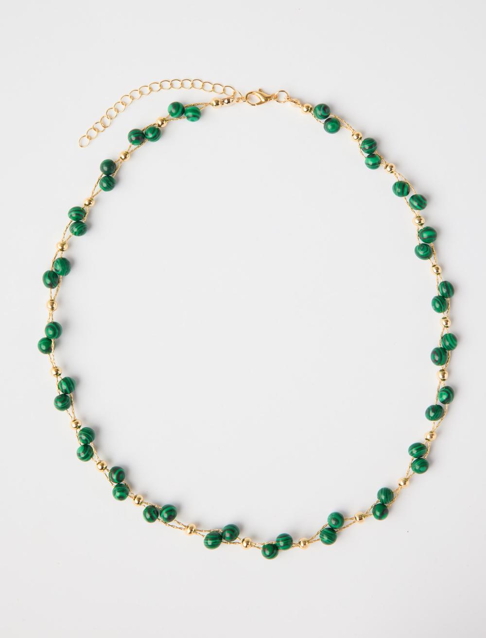 İnci Detaylı Altın Kaplama Ayarlanabilir Kolye