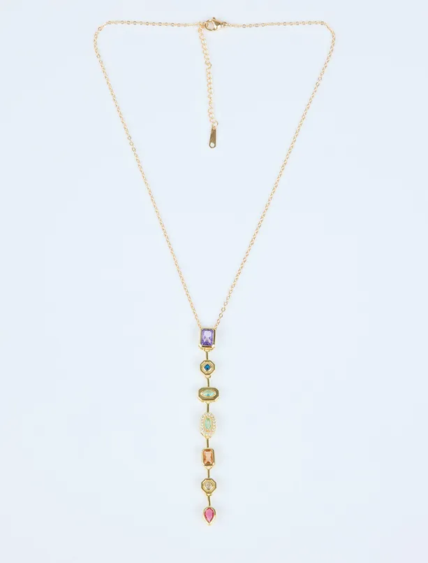 Women  Geometric Stone Figured Adjustable Necklace