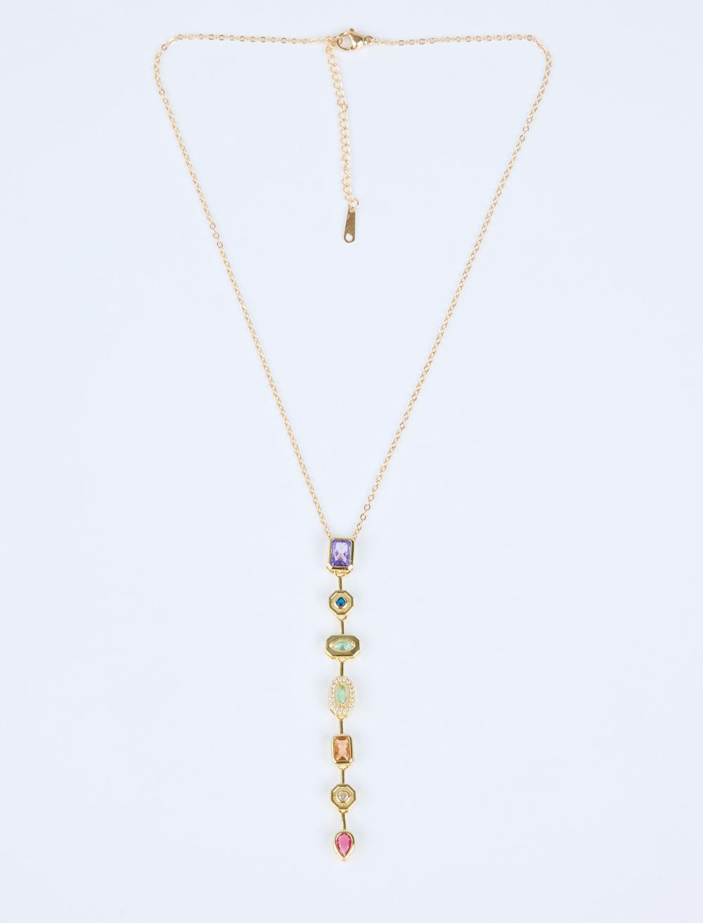 Geometrik Taş Figürlü Ayarlanabilir Kolye