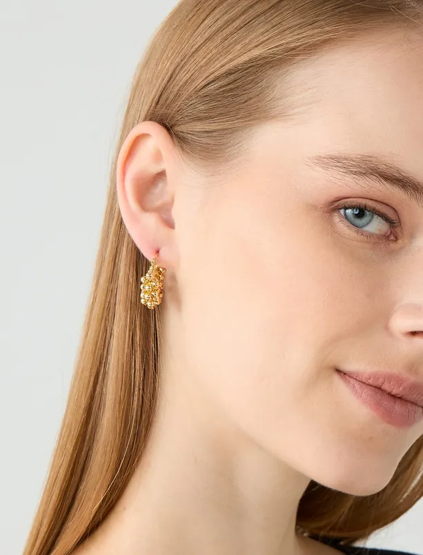 Bayan  Çoklu Top Figürlü Halka Küpe