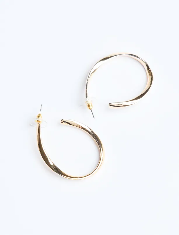 Women Yellow Elegant Half Hoop Earrings