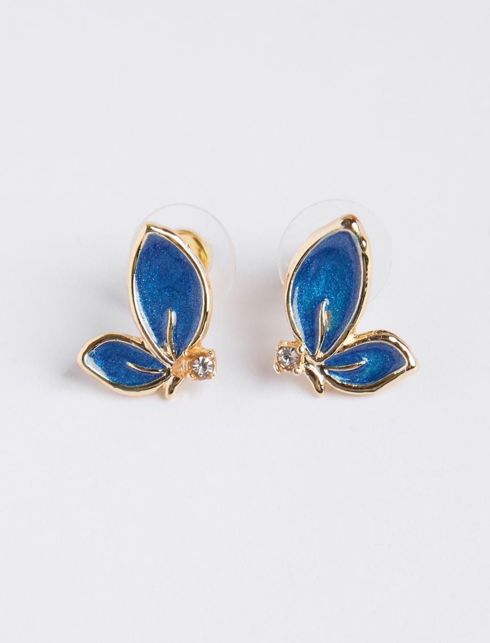 Mine Detaylı Yaprak Figürlü Küpe