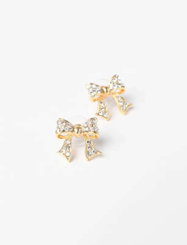 Bayan Sarı Fiyonk Figürlü Parlak Küpe