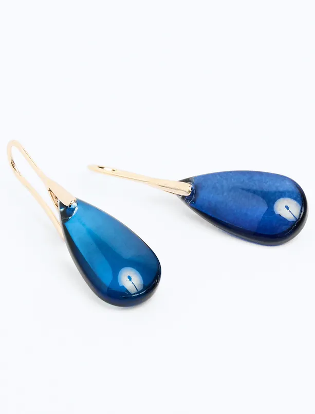 Women Blue Drop Figured Elegant Dangle Earrings