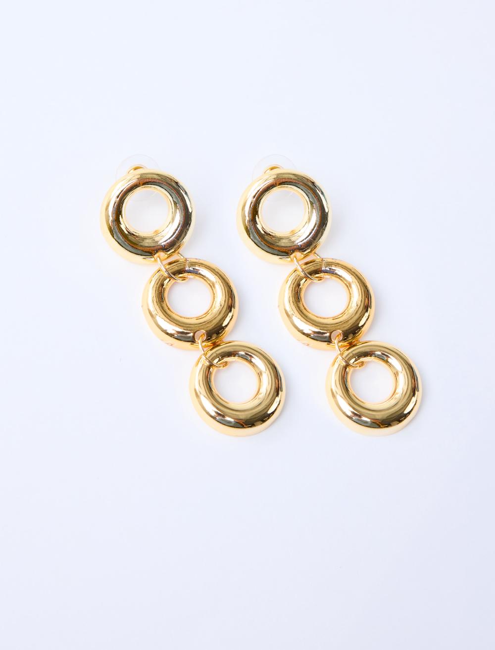 Üçlü Oval Figürlü Sallanan Küpe