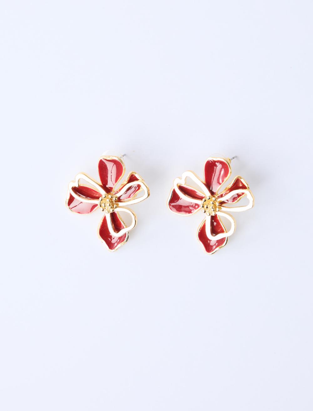 İkili Çiçek Figürlü Zarif Küpe