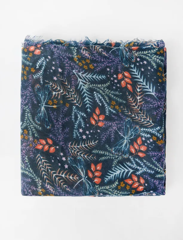 Bayan  Çiçek Desenli Dokuma Şal