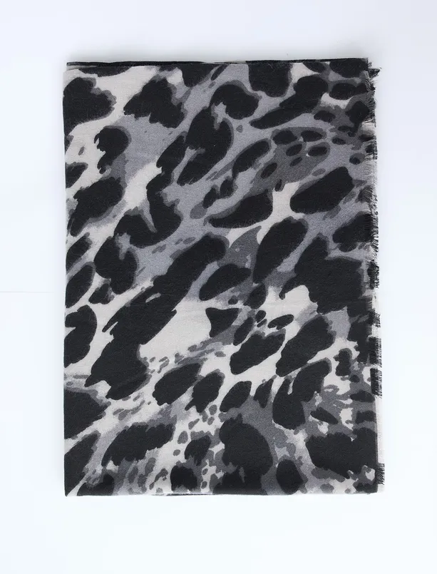 Bayan  Dokuma Leopar Desenli Şal