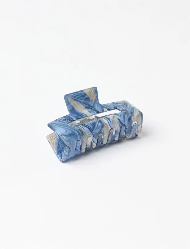 Bayan Mavi Renk Geçişli Mandal Toka