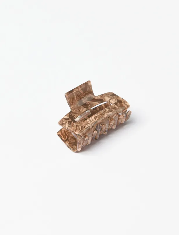 Bayan Kahverengi Renk Geçişli Mandal Toka