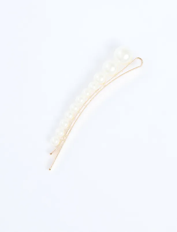 Women Grey Pearl Detailed Wire Buckle