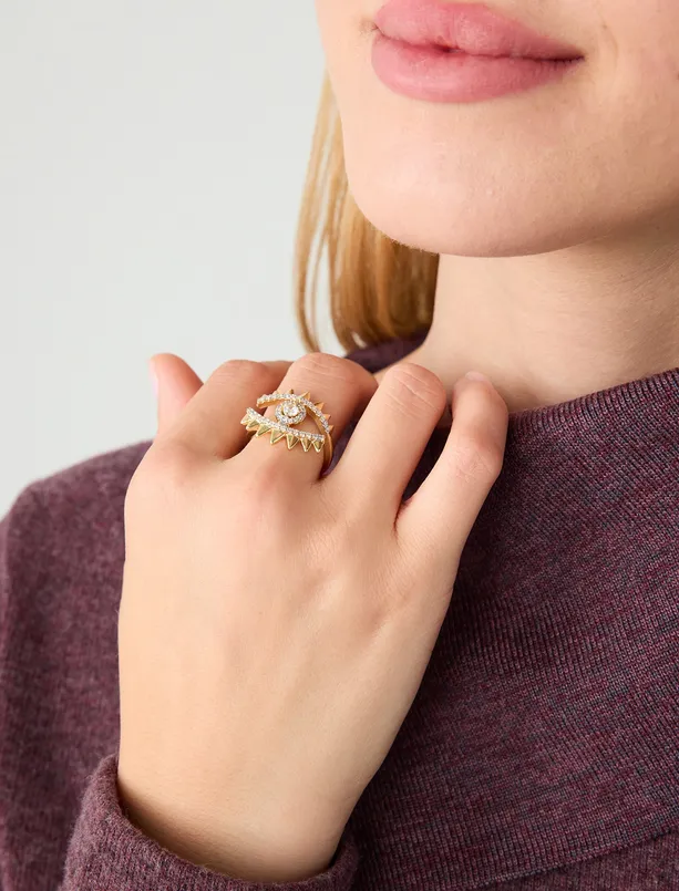 Women  Eye Figured Shiny Stone Ring