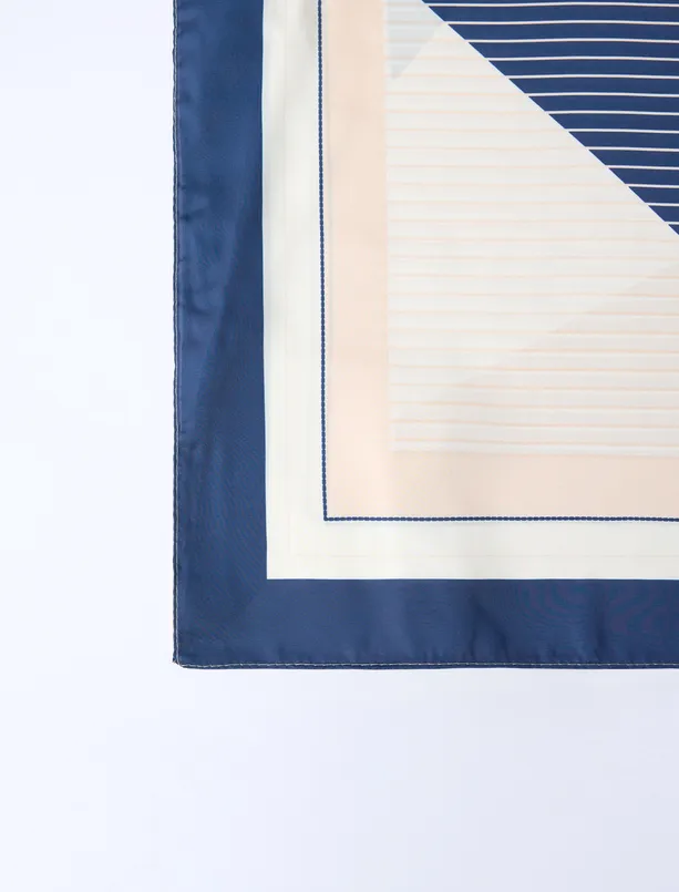 Bayan Karışık Çizgili Dokuma Eşarp