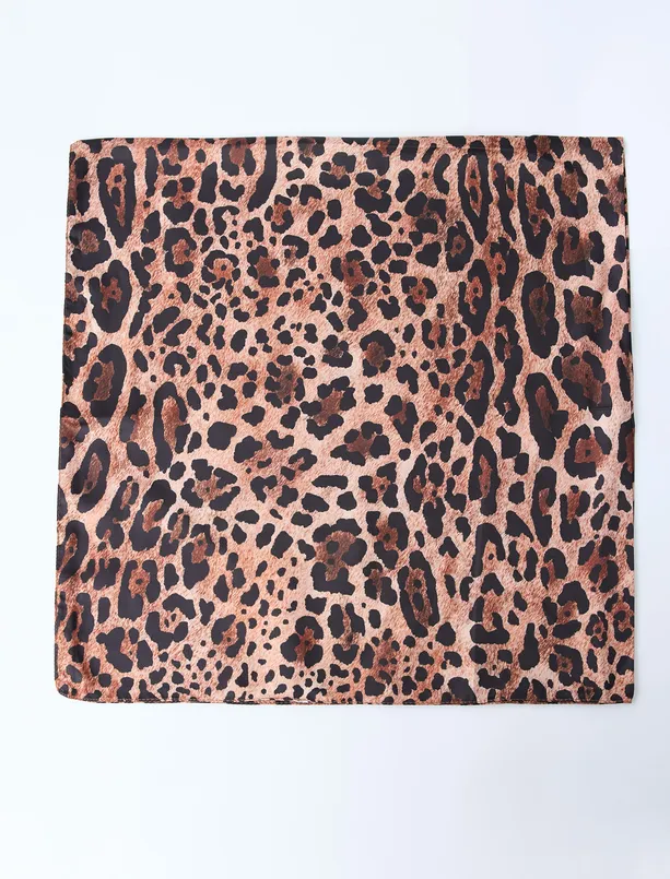 Bayan  Leopar Desenli Modern Eşarp