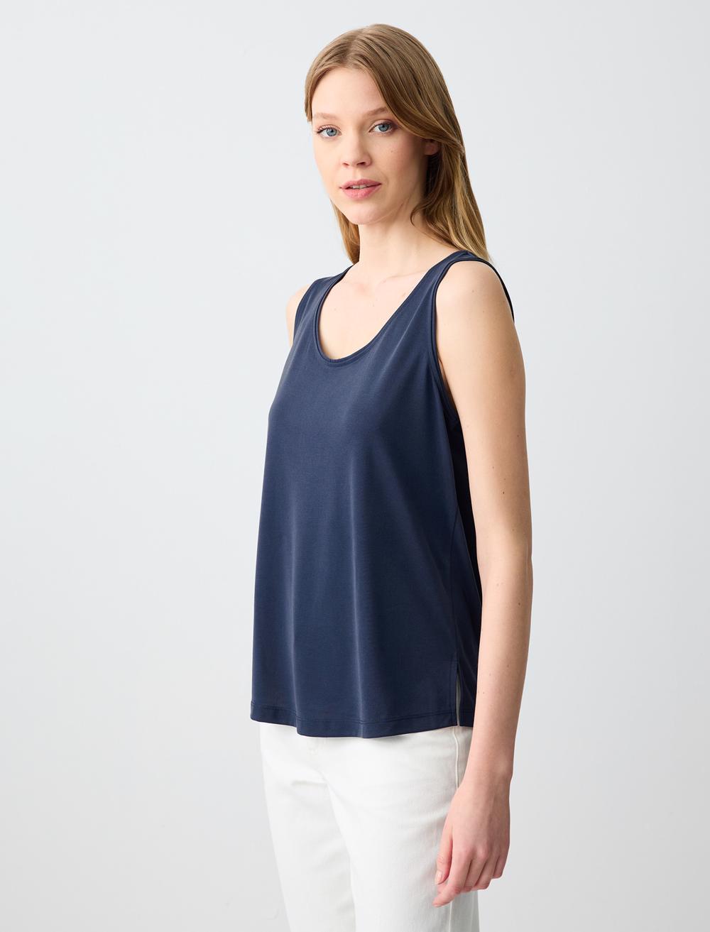 Rahat Kesim U Yaka Kolsuz Modal Örme Atlet