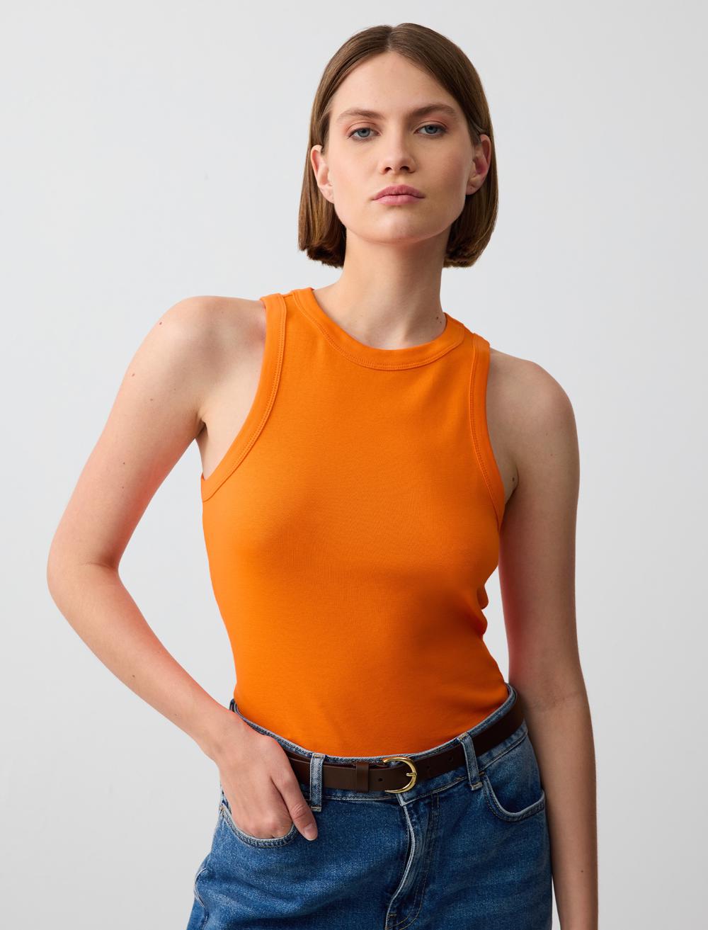 Dar Kesim Yuvarlak Yaka Kolsuz Basic Atlet