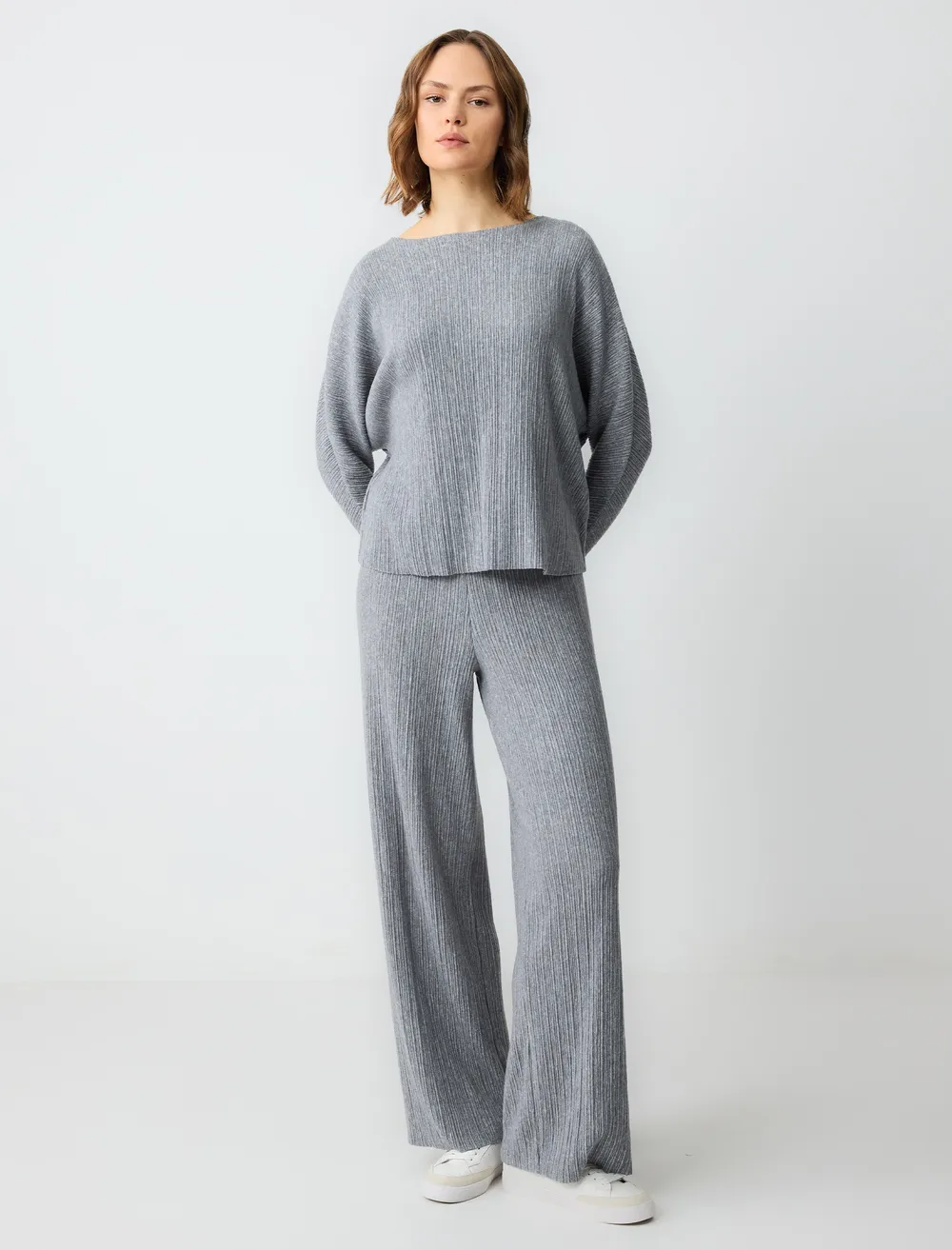 パンツ ambergleam Warm Knit Pants gray pantolon_5sw182369_gri-melanj-