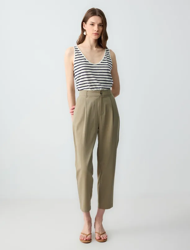 Women  Normal Waist Normal Leg Woven Pants