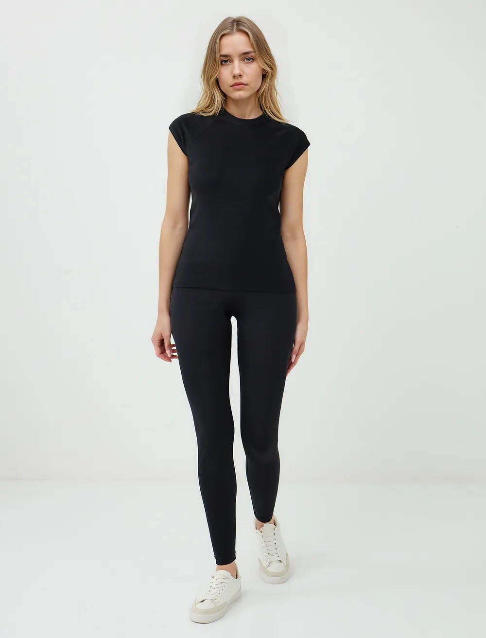 Premium slimskinny leggings Lサイズ ブラック Narrow Leg Normal Waist Knitted Leggings
