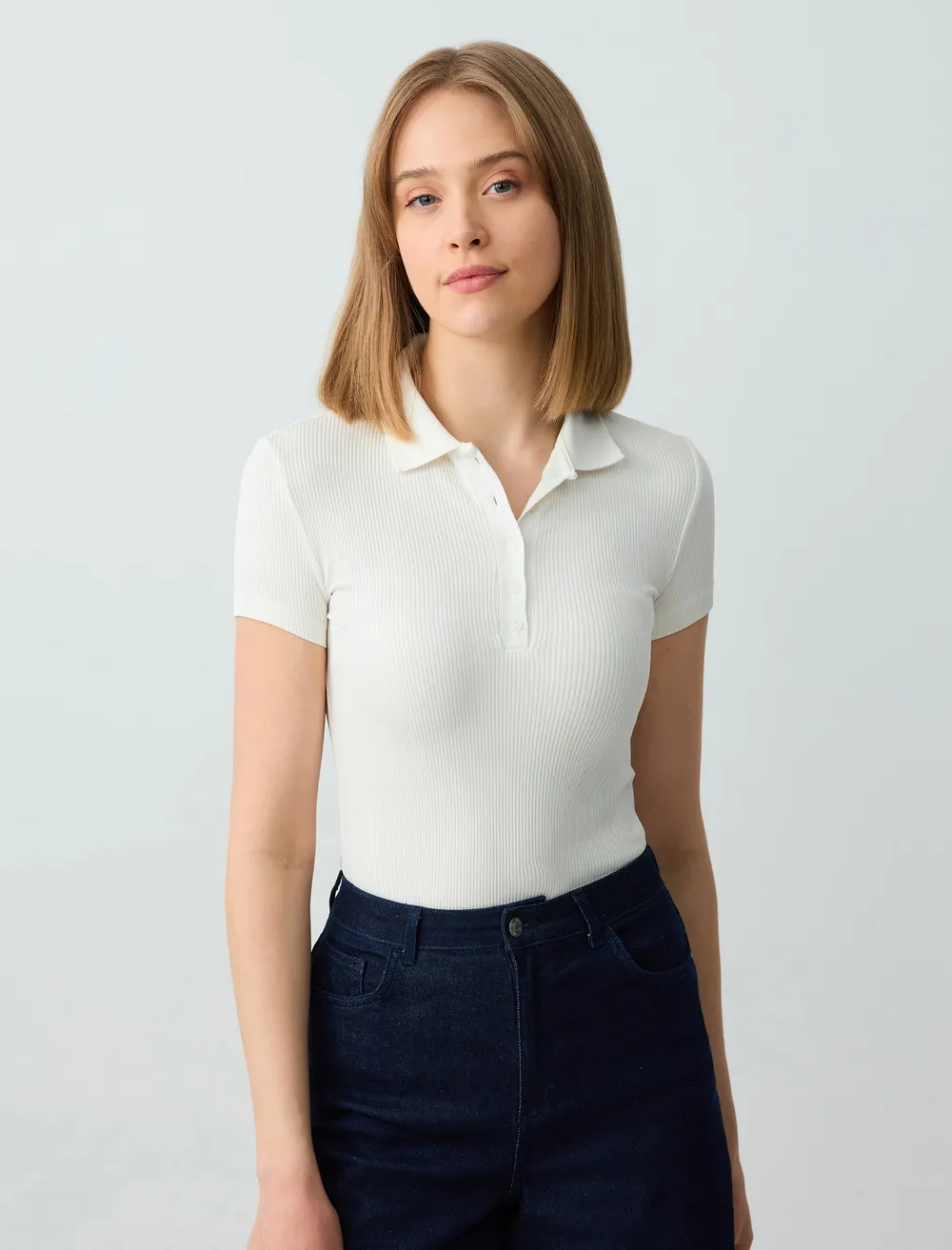 Slim Fit Short Sleeve Polo Collar Knitted T-Shirt