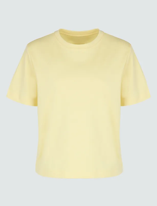 Women  100% Cotton Crew Neck Short Sleeve Knitted T-Shirt