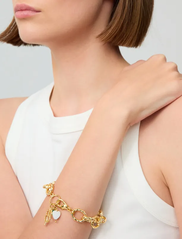 Women Yellow Clover Figured Chain Bracelet