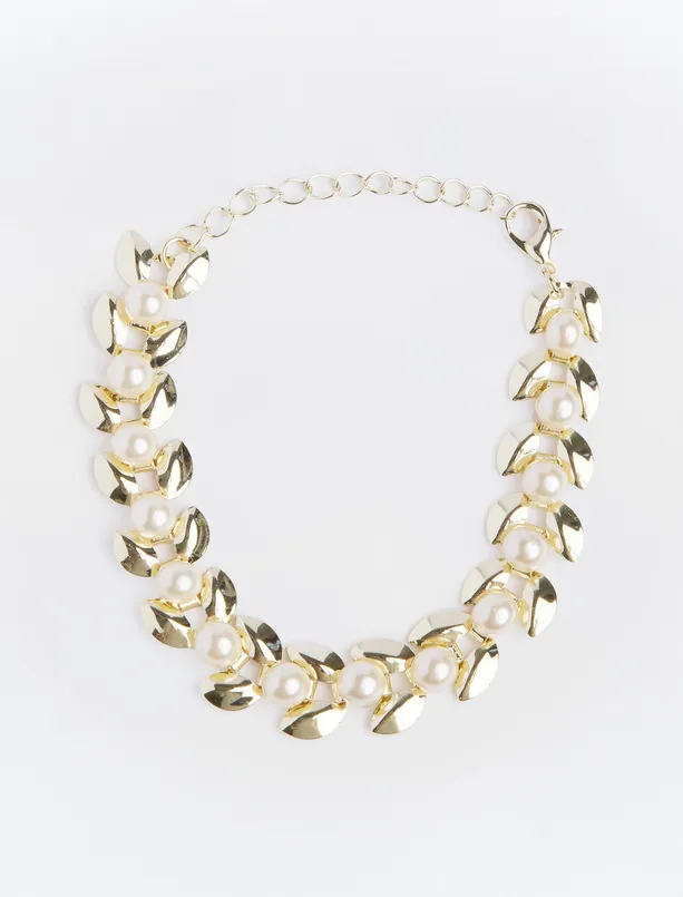 Women Yellow Pearl Detailed Adjustable Chain Bracelet