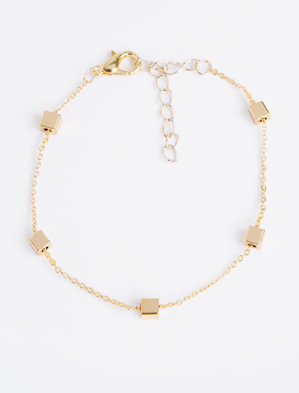 Kare Figürlü Ayarlanabilir Zincir Bileklik