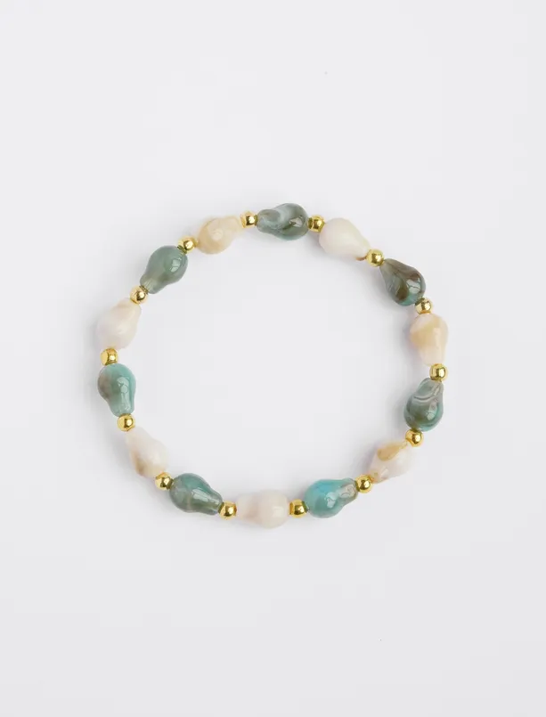 Women White  Pearl Stone Detailed Bracelet