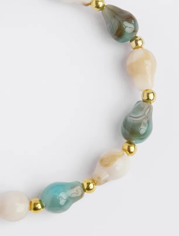 Women White  Pearl Stone Detailed Bracelet