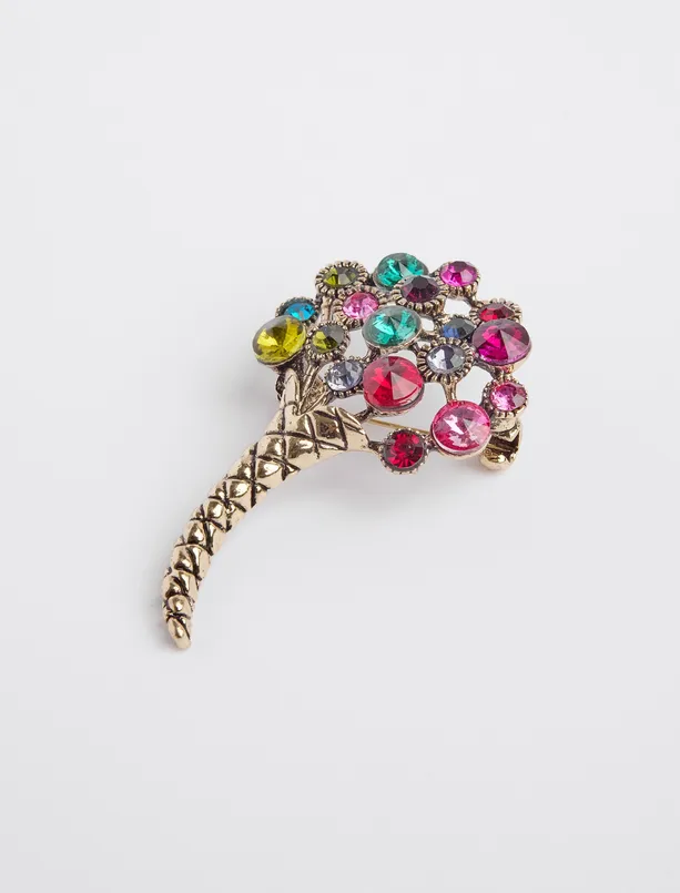 Women Mixed Flower Bouquet Figured Colorful Brooch