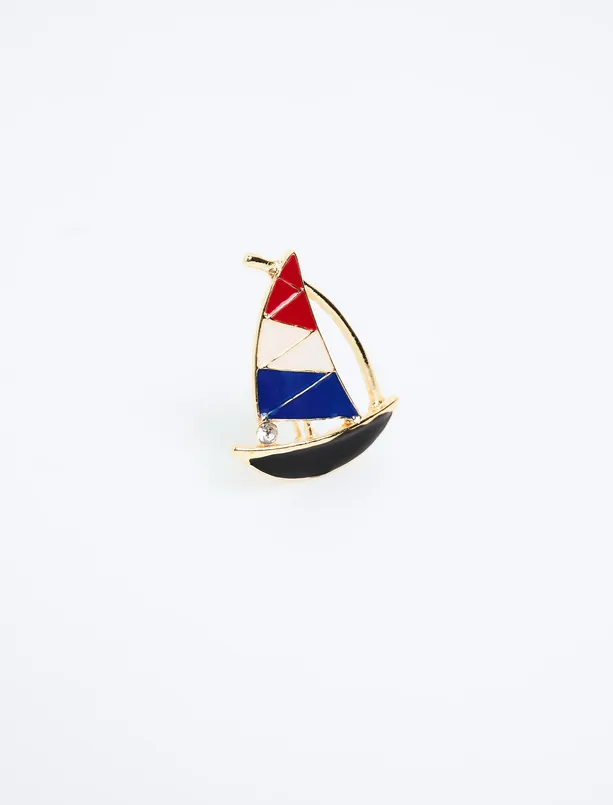Women Mixed Colorful Brooch with Sail Figures