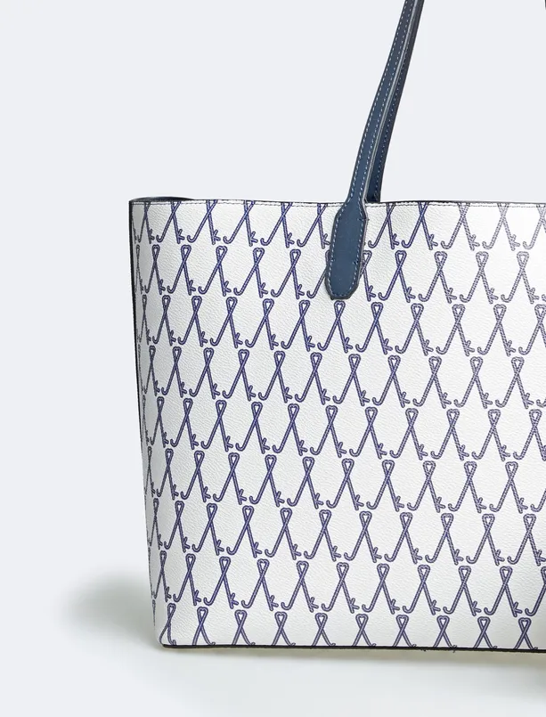 Bayan Beyaz Anahtar Desenli Omuz Çantası