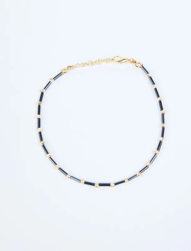 Women Yellow Elegant Anklet with Bead Detail