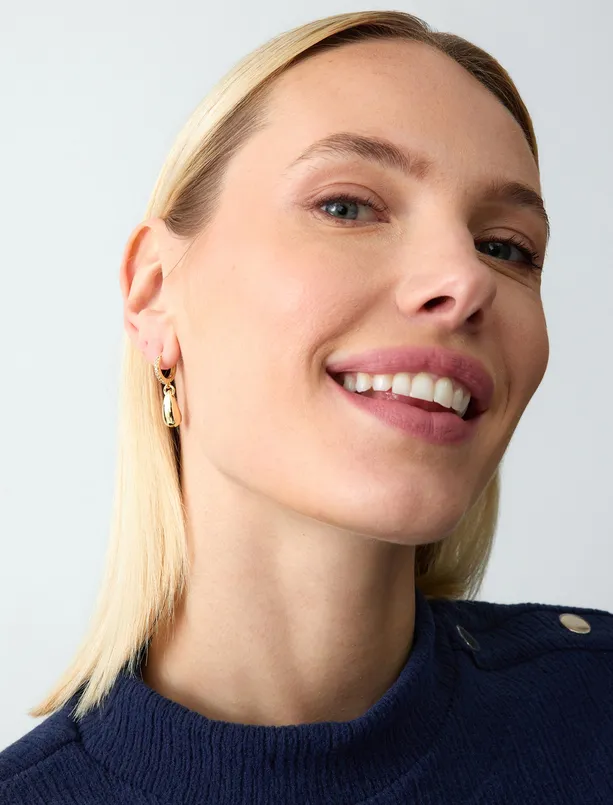 Women Yellow Drop Figured Shiny Dangle Earrings