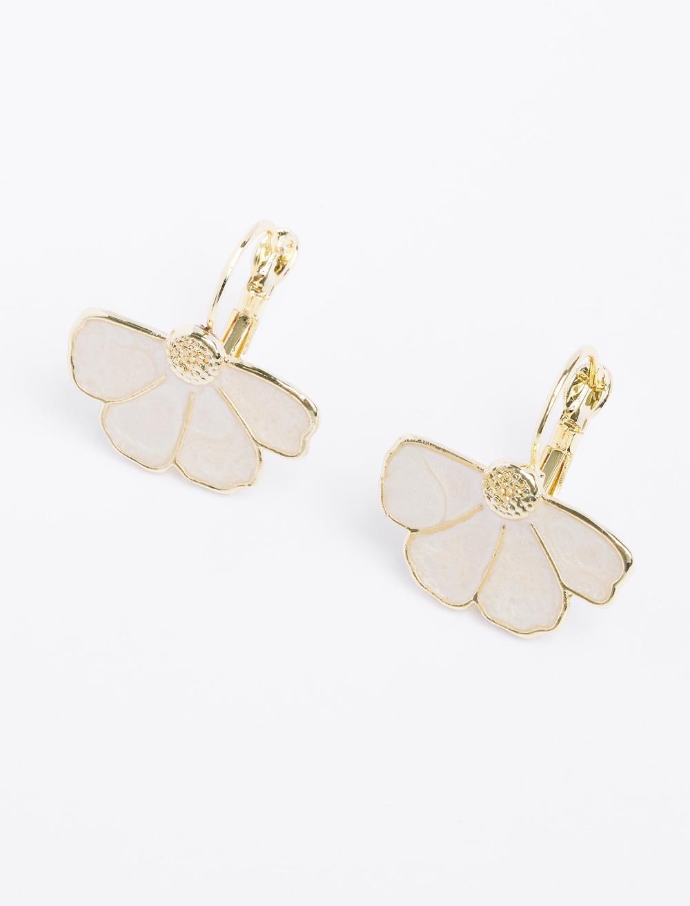 Yarım Papatya Figürlü Küpe