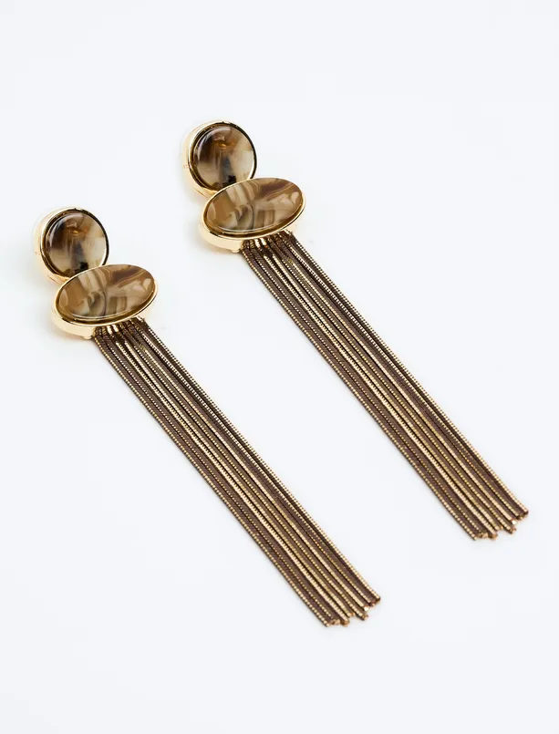 Women Mixed Oval Figured Dangling Earrings